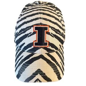 Vintage Fighting Illini University of Illinois Zebra Snapback Hat Zubaz OSFA